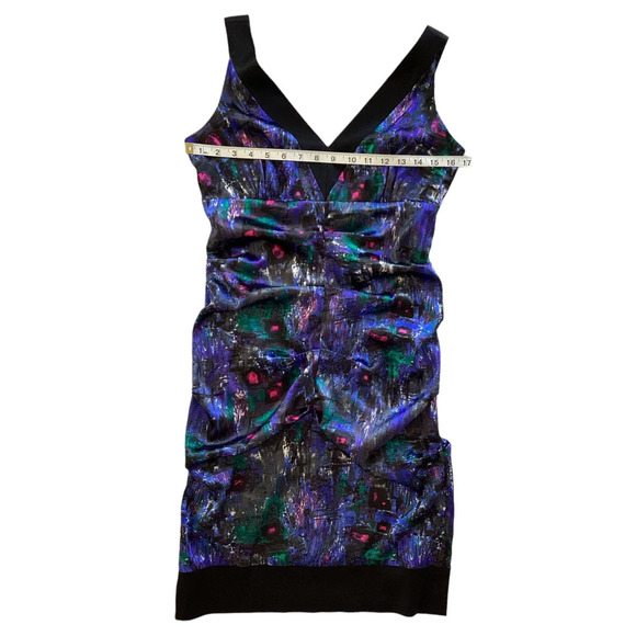 Maggie London Womens V-Neck Sleeveless Sheath Cocktail Dress Multicolor Size 8 - Picture 7 of 10